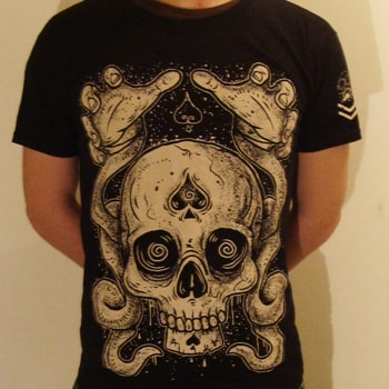 death dealer skull t-shirt by miasma