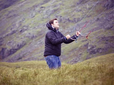 andy flying a kite, isn't he handsome?