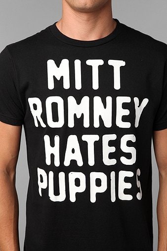 Post image for “Mitt Romney Hates Puppies” T-shirt from Urban Outfitters