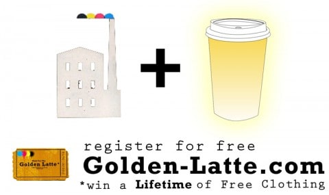 Post image for Golden Latte Hunt: Lifetime of Free Clothing and a visit to F4C’s screen printing factory! [Submitted]