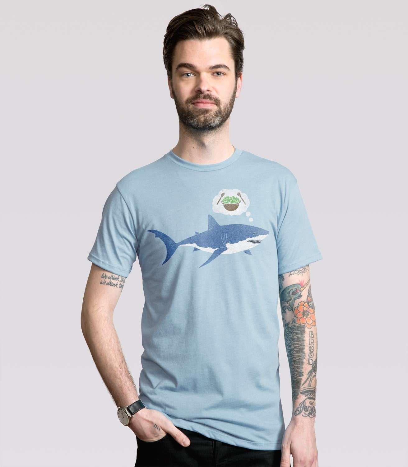 Shark Salad t-shirt new in at Headline Shirts — Hide Your Arms
